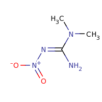 2d structure of (E)-1,1-dimethyl-2-nitroguanidine