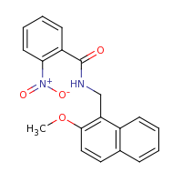 2d structure of N-[(2-methoxynaphthalen-1-yl)methyl]-2-nitrobenzamide