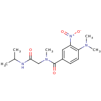 2d structure of 2-{1-[4-(dimethylamino)-3-nitrophenyl]-N-methylformamido}-N-(propan-2-yl)acetamide