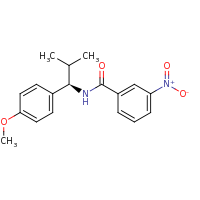 2d structure of N-[(1R)-1-(4-methoxyphenyl)-2-methylpropyl]-3-nitrobenzamide