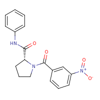 2d structure of (2R)-1-[(3-nitrophenyl)carbonyl]-N-phenylpyrrolidine-2-carboxamide