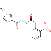 2d structure of 2-(1-methyl-1H-pyrrol-3-yl)-2-oxoethyl 2-(2-nitrophenyl)acetate
