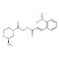 2d structure of 2-[(2R)-2-methylmorpholin-4-yl]-2-oxoethyl (2E)-3-(2-nitrophenyl)prop-2-enoate