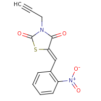 2d structure of (5Z)-5-[(2-nitrophenyl)methylidene]-3-(prop-2-yn-1-yl)-1,3-thiazolidine-2,4-dione