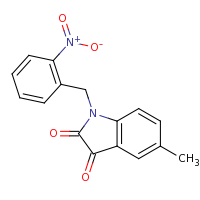 2d structure of 5-methyl-1-[(2-nitrophenyl)methyl]-2,3-dihydro-1H-indole-2,3-dione