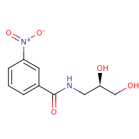 2d structure of N-[(2R)-2,3-dihydroxypropyl]-3-nitrobenzamide