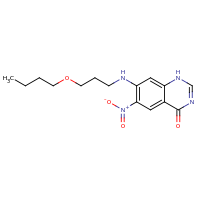 2d structure of 7-[(3-butoxypropyl)amino]-6-nitro-1,4-dihydroquinazolin-4-one