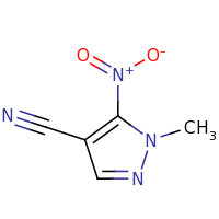 2d structure of 1-methyl-5-nitro-1H-pyrazole-4-carbonitrile