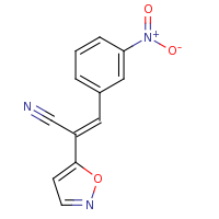2d structure of (2E)-3-(3-nitrophenyl)-2-(1,2-oxazol-5-yl)prop-2-enenitrile