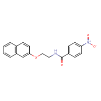 2d structure of N-[2-(naphthalen-2-yloxy)ethyl]-4-nitrobenzamide