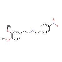 2d structure of [2-(3,4-dimethoxyphenyl)ethyl][(4-nitrophenyl)methyl]amine