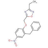 2d structure of 5-(2-benzyl-4-nitrophenoxymethyl)-3-ethyl-1,2,4-oxadiazole