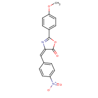2d structure of (4E)-2-(4-methoxyphenyl)-4-[(4-nitrophenyl)methylidene]-4,5-dihydro-1,3-oxazol-5-one