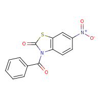 2d structure of 3-benzoyl-6-nitro-2,3-dihydro-1,3-benzothiazol-2-one
