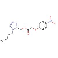2d structure of (1-butyl-1H-1,2,3,4-tetrazol-5-yl)methyl 2-(4-nitrophenoxy)acetate