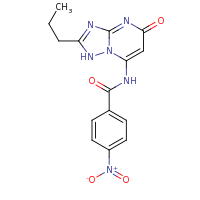 2d structure of 4-nitro-N-{5-oxo-2-propyl-1H,5H-[1,2,4]triazolo[1,5-a]pyrimidin-7-yl}benzamide