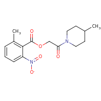 2d structure of 2-(4-methylpiperidin-1-yl)-2-oxoethyl 2-methyl-6-nitrobenzoate