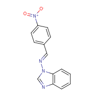 2d structure of (NE)-N-[(4-nitrophenyl)methylidene]-1H-1,3-benzodiazol-1-amine