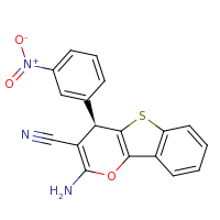2d structure of (6R)-4-amino-6-(3-nitrophenyl)-3-oxa-8-thiatricyclo[7.4.0.0^{2,7}]trideca-1(9),2(7),4,10,12-pentaene-5-carbonitrile