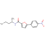 2d structure of 5-(4-nitrophenyl)-N-[(2S)-pentan-2-yl]furan-2-carboxamide
