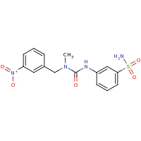 2d structure of 3-methyl-3-[(3-nitrophenyl)methyl]-1-(3-sulfamoylphenyl)urea