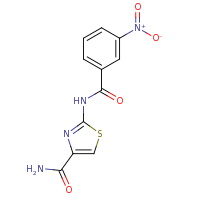 2d structure of 2-C-(3-nitrobenzene)-1,3-thiazole-2,4-diamido
