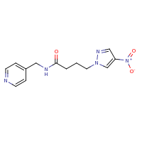 2d structure of 4-(4-nitro-1H-pyrazol-1-yl)-N-(pyridin-4-ylmethyl)butanamide