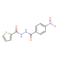 2d structure of 4-nitro-N'-[(thiophen-2-yl)carbonyl]benzohydrazide