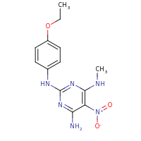 2d structure of 2-N-(4-ethoxyphenyl)-4-N-methyl-5-nitropyrimidine-2,4,6-triamine