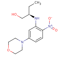 2d structure of (2R)-2-{[5-(morpholin-4-yl)-2-nitrophenyl]amino}butan-1-ol