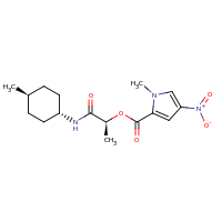 2d structure of (1S)-1-[(4-methylcyclohexyl)carbamoyl]ethyl 1-methyl-4-nitro-1H-pyrrole-2-carboxylate