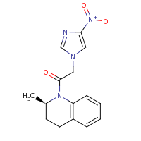 2d structure of 1-[(2R)-2-methyl-1,2,3,4-tetrahydroquinolin-1-yl]-2-(4-nitro-1H-imidazol-1-yl)ethan-1-one
