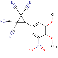 2d structure of 3-(3,4-dimethoxy-5-nitrophenyl)cyclopropane-1,1,2,2-tetracarbonitrile