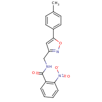 2d structure of N-{[5-(4-methylphenyl)-1,2-oxazol-3-yl]methyl}-2-nitrobenzamide