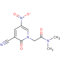 2d structure of 2-(3-cyano-5-nitro-2-oxo-1,2-dihydropyridin-1-yl)-N,N-dimethylacetamide