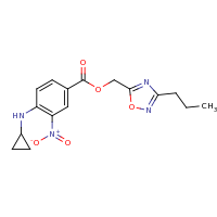 2d structure of (3-propyl-1,2,4-oxadiazol-5-yl)methyl 4-(cyclopropylamino)-3-nitrobenzoate