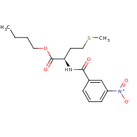 2d structure of butyl (2R)-4-(methylsulfanyl)-2-[(3-nitrophenyl)formamido]butanoate