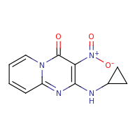 2d structure of 2-(cyclopropylamino)-3-nitro-4H-pyrido[1,2-a]pyrimidin-4-one