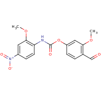 2d structure of 4-formyl-3-methoxyphenyl N-(2-methoxy-4-nitrophenyl)carbamate