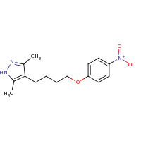 2d structure of 3,5-dimethyl-4-[4-(4-nitrophenoxy)butyl]-1H-pyrazole