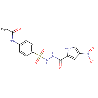 2d structure of N-(4-{[(4-nitro-1H-pyrrol-2-yl)methane]sulfonyl}phenyl)acetamide