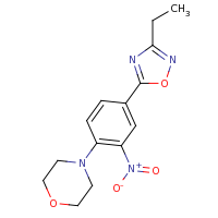 2d structure of 4-[4-(3-ethyl-1,2,4-oxadiazol-5-yl)-2-nitrophenyl]morpholine
