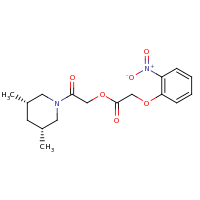 2d structure of 2-[(3R,5S)-3,5-dimethylpiperidin-1-yl]-2-oxoethyl 2-(2-nitrophenoxy)acetate