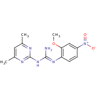 2d structure of 1-(4,6-dimethylpyrimidin-2-yl)-2-(2-methoxy-4-nitrophenyl)guanidine