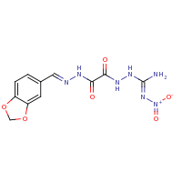 2d structure of 1-({N'-[(1E)-2H-1,3-benzodioxol-5-ylmethylidene]hydrazinecarbonyl}formohydrazido)-N'-nitromethanimidamide