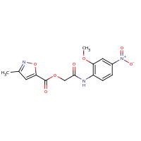 2d structure of [(2-methoxy-4-nitrophenyl)carbamoyl]methyl 3-methyl-1,2-oxazole-5-carboxylate