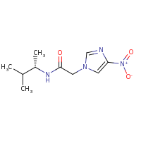 2d structure of N-[(2S)-3-methylbutan-2-yl]-2-(4-nitro-1H-imidazol-1-yl)acetamide
