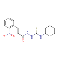 2d structure of (2E)-N-[(cyclohexylcarbamothioyl)amino]-3-(2-nitrophenyl)prop-2-enamide