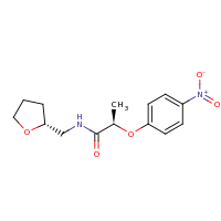 2d structure of (2R)-2-(4-nitrophenoxy)-N-[(2R)-oxolan-2-ylmethyl]propanamide