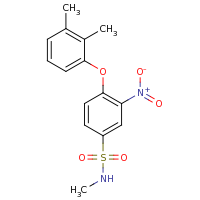 2d structure of 4-(2,3-dimethylphenoxy)-N-methyl-3-nitrobenzene-1-sulfonamide